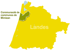 Localisation de la communauté de Communes de Mimizan dans les Landes